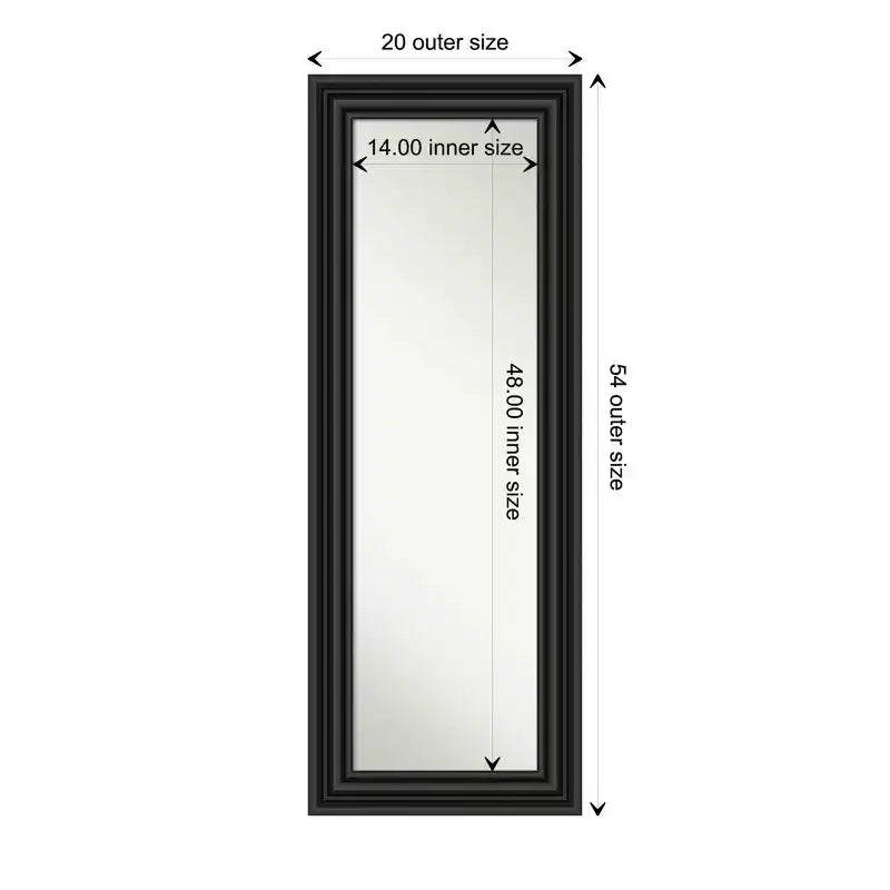 Specchio da porta a figura intera coloniale nero 50x137 cm – Finitura satinata, bordo smerlato