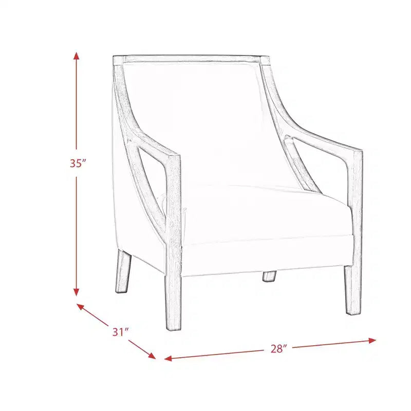 Poltrona imbottita con struttura in legno marrone – Sedia da soggiorno
