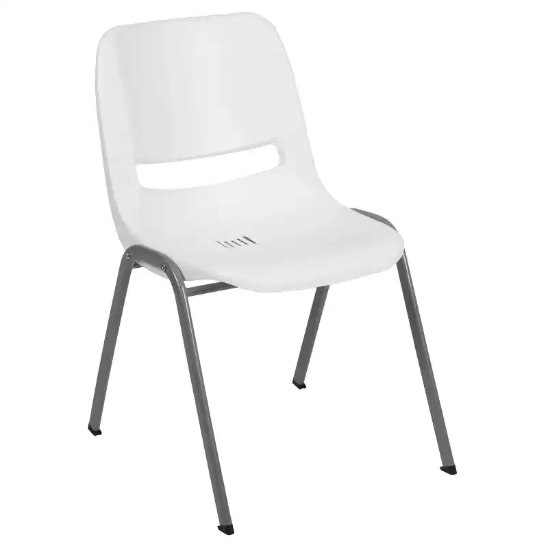 Sedia impilabile ergonomica con scocca e telaio in metallo, portata 400 kg