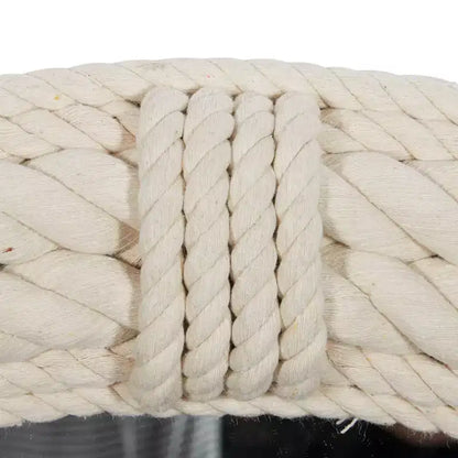 Specchio rotondo da parete costiero con cornice in corda di juta bianca – 91 cm di diametro