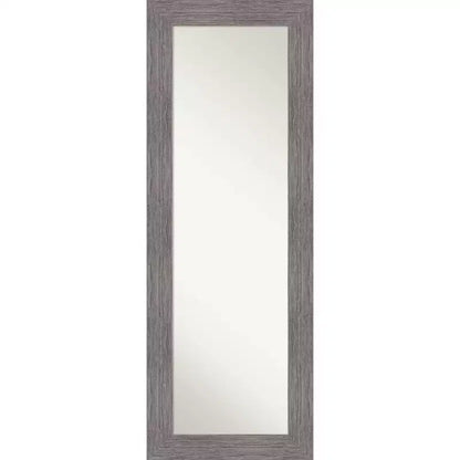 Amanti Art 20" x 54" Non-Beveled Pinstripe Plank Gray Full Length on The Door Mirror : Modern Rectangle, Polystyrene Frame