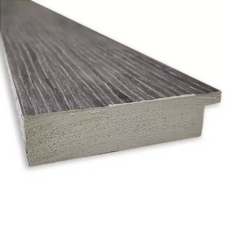 Specchio a figura intera per porta 20"x54" Pinstripe Plank Gray – Cornice piatta contemporanea
