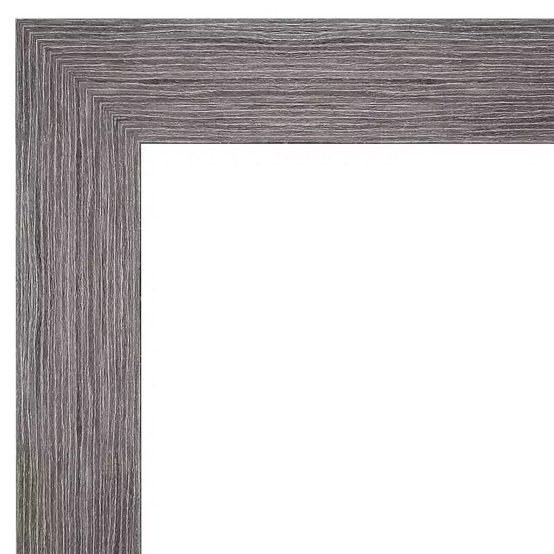 Specchio a figura intera per porta 20"x54" Pinstripe Plank Gray – Cornice piatta contemporanea