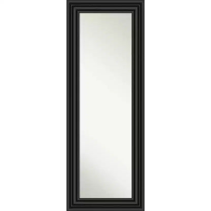 20" x 54" Non-Beveled Colonial Black Full Length on The Door Mirror - Amanti Art: Includes Hanging Hardware, Polystyrene Frame