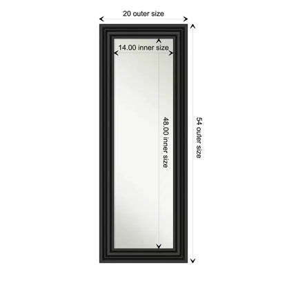 Specchio da porta a figura intera coloniale nero 50x137 cm – Finitura satinata, bordo smerlato