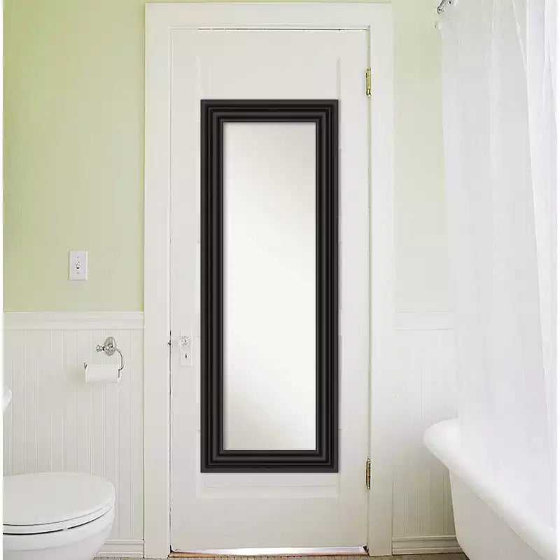 Specchio da porta a figura intera coloniale nero 50x137 cm – Finitura satinata, bordo smerlato