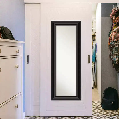 Specchio da porta a figura intera coloniale nero 50x137 cm – Finitura satinata, bordo smerlato
