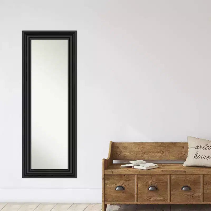 Specchio da porta a figura intera coloniale nero 50x137 cm – Finitura satinata, bordo smerlato