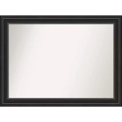 Amanti Art 44"x33" Non-Beveled Ridge Black Bathroom Wall Mirror : Modern Rectangle, Includes Mount Hardware