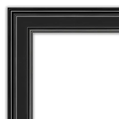 Specchio da parete per bagno 44"x33" Ridge nero senza smussatura – Cornice nera classica