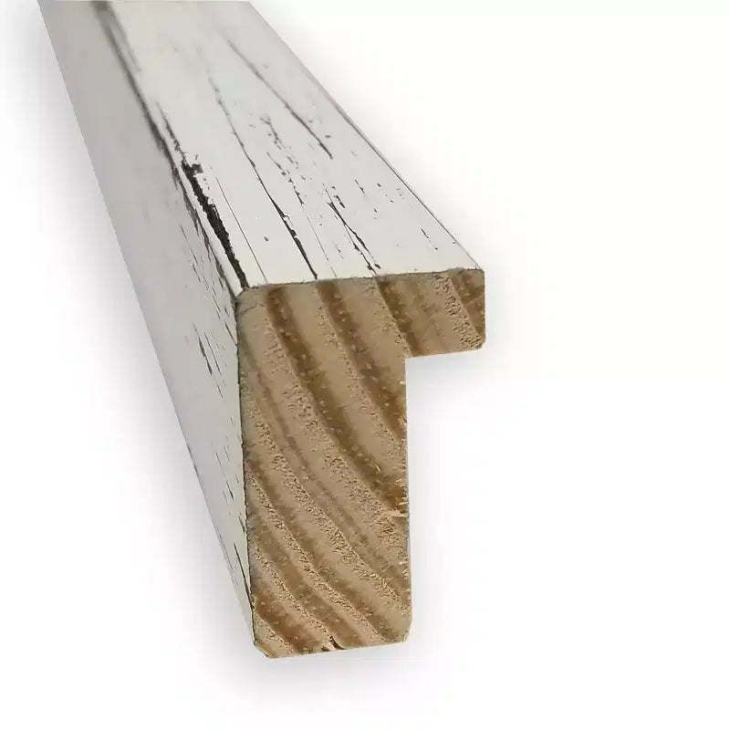Specchio da parete rettangolare moderno 48x64 cm shiplap bianco stretto senza smusso