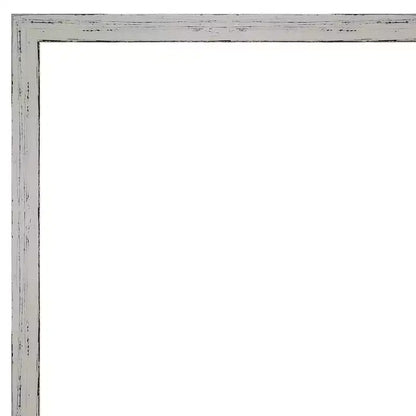 Specchio da parete rettangolare moderno 48x64 cm shiplap bianco stretto senza smusso