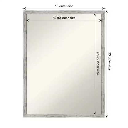 Specchio da parete rettangolare moderno 48x64 cm shiplap bianco stretto senza smusso