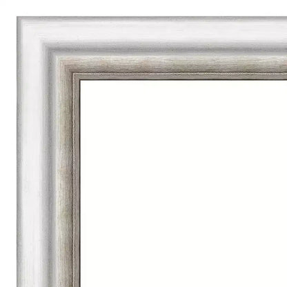 Specchio da parete per bagno da 43"x32" con cornice spazzolata argento, non smussato
