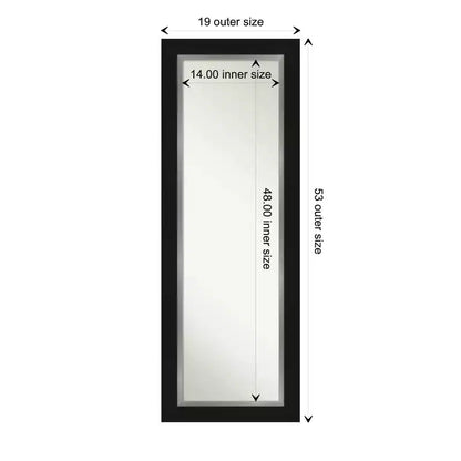 Specchio intero 20"x54" Eva nero-argento da appendere alla porta – Non sono necessarie staffe