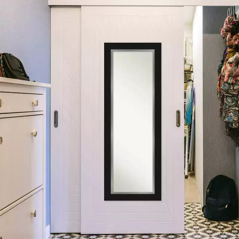 Specchio intero 20"x54" Eva nero-argento da appendere alla porta – Non sono necessarie staffe