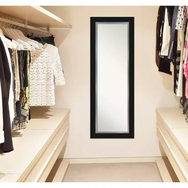 Specchio intero 20"x54" Eva nero-argento da appendere alla porta – Non sono necessarie staffe