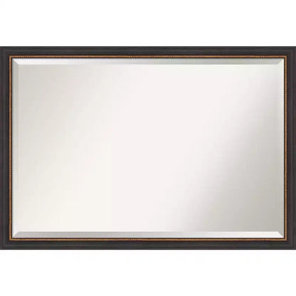 39" x 27" Beveled Ashton Black Wood Wall Mirror - Amanti Art: Modern Rectangular, No Assembly Required