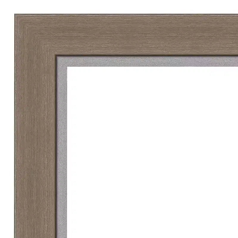 Specchio da parete stretto 31"x25" senza bordo smussato – Cornice grigio-marrone chiaro