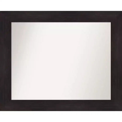 34" x 28" Non-Beveled Bathroom Wall Mirror Espresso Brown - Amanti Art: Modern Rectangular Vanity, Wall Mount