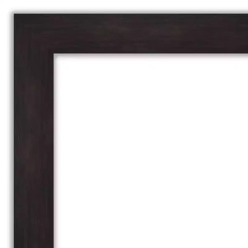 Specchio da parete per bagno marrone espresso 34"x28" non bisellato – Cornice larga e piatta
