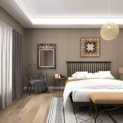 Specchio da Parete con Intaglio Floreale in Legno d'Acanto – Marrone, 109 cm A x 84 cm L
