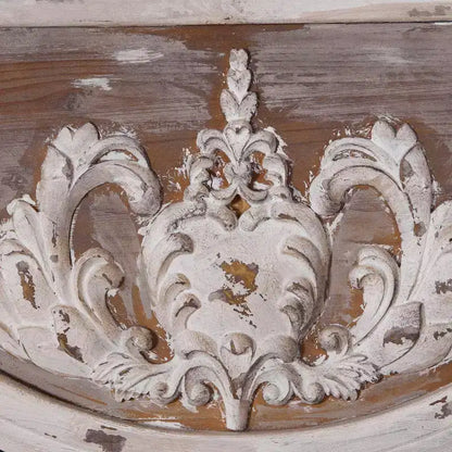 Specchio da Parete con Intaglio Floreale in Legno d'Acanto – Marrone, 109 cm A x 84 cm L
