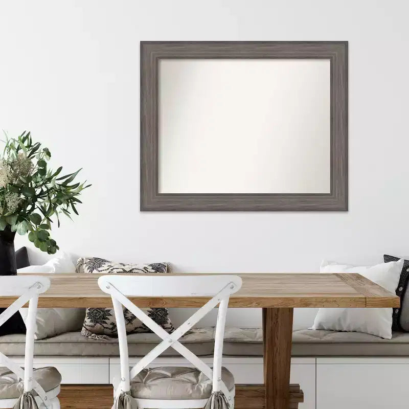 Specchio da parete 33"x27" in legno di fienile Country non bisellato - Cornice blu-grigio invecchiata