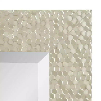 Specchio decorativo da parete incorniciato smussato 18"x50" – Finitura oro champagne