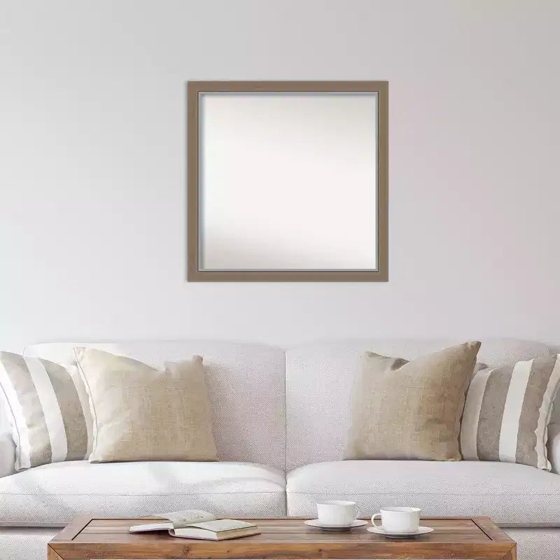 Specchio da parete quadrato stretto 74x74 cm non bisellato – Bordo lucido color argento