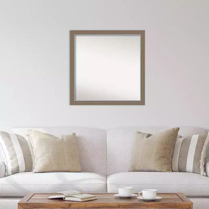 Specchio da parete quadrato stretto 74x74 cm non bisellato – Bordo lucido color argento