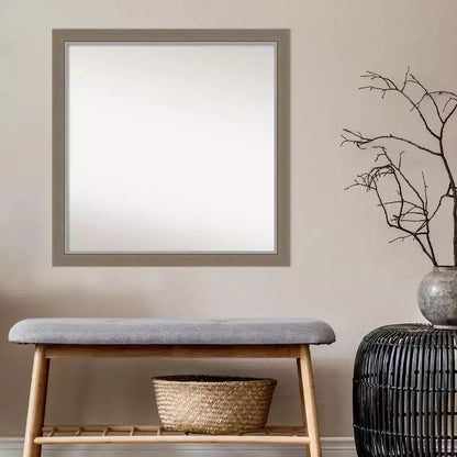 Specchio da parete quadrato stretto 74x74 cm non bisellato – Bordo lucido color argento