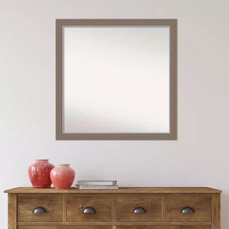 Specchio da parete quadrato stretto 74x74 cm non bisellato – Bordo lucido color argento