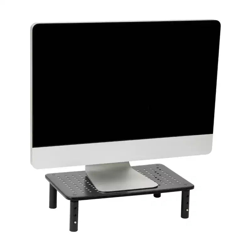 Supporto per monitor e rialzo per laptop in metallo ventilato regolabile in altezza – 36,8 cm L x 23,5 cm W
