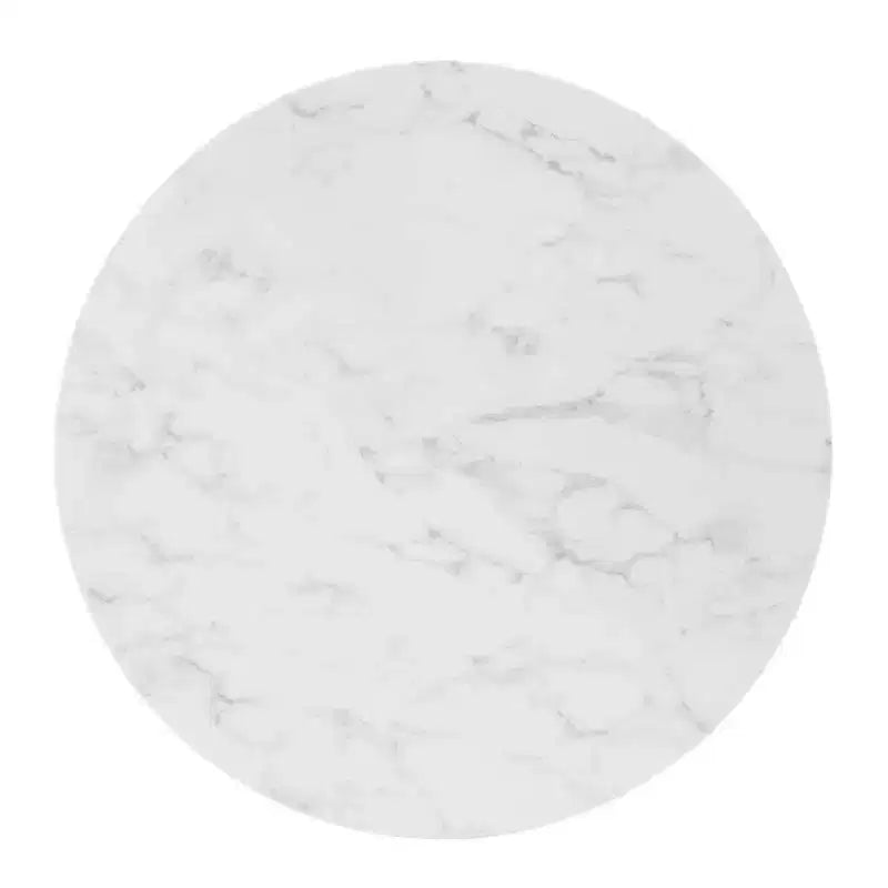 Tavolo da pranzo rotondo da 36" in marmo artificiale – Base in metallo dorato, stile moderno di metà secolo