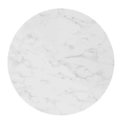 Tavolo da pranzo rotondo da 36" in marmo artificiale – Base in metallo dorato, stile moderno di metà secolo