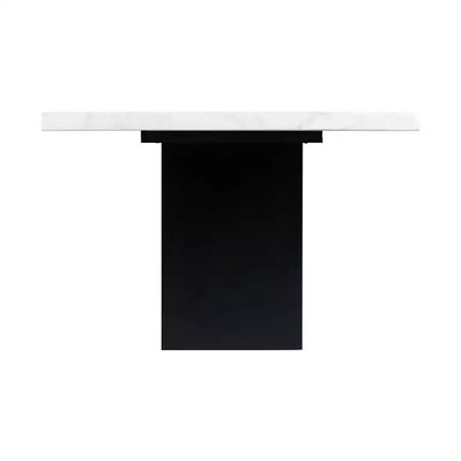 Tavolo da pranzo altezza standard effetto marmo – Bianco, 6 posti, MDF e impiallacciatura in legno