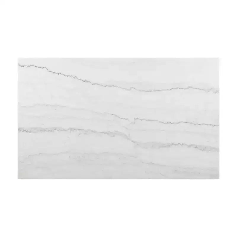 Tavolo da pranzo altezza standard effetto marmo – Bianco, 6 posti, MDF e impiallacciatura in legno