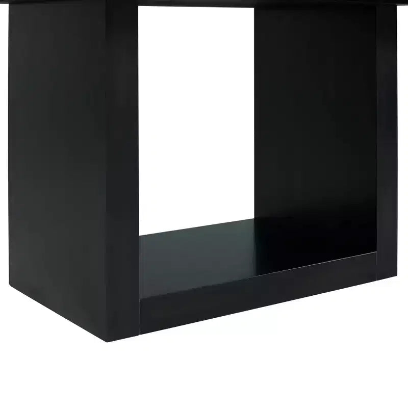 Tavolo da pranzo altezza standard effetto marmo – Bianco, 6 posti, MDF e impiallacciatura in legno