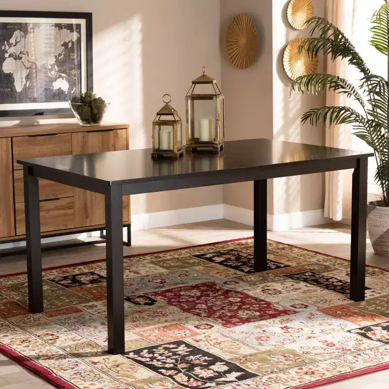 Tavolo da pranzo rettangolare in legno – Finitura espresso, design moderno