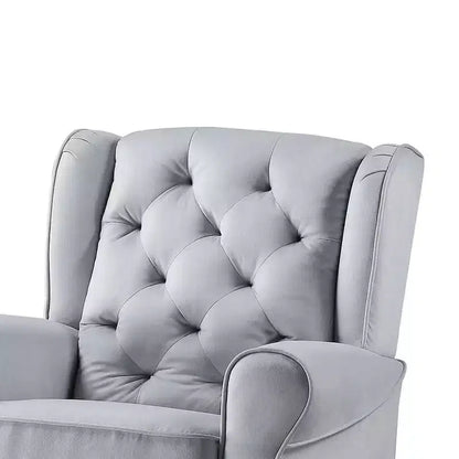 Poltrona girevole da 35" – Tessuto in cotone grigio, struttura in legno e metallo