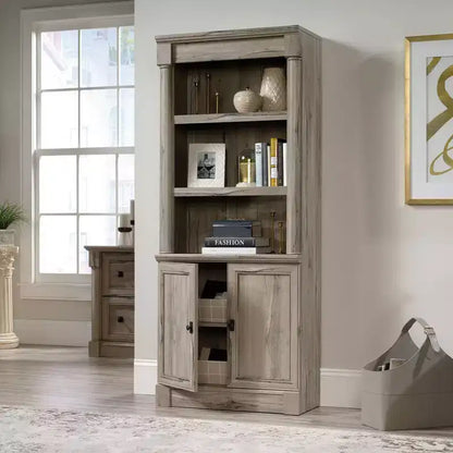 Libreria da 72" con Ante – Rovere Spaccato, 3 Ripiani Regolabili