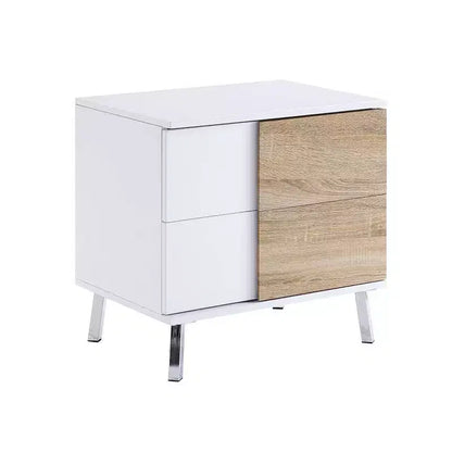 Tavolino d'appoggio rettangolare moderno da 22" – Bianco lucido con cassetto portaoggetti