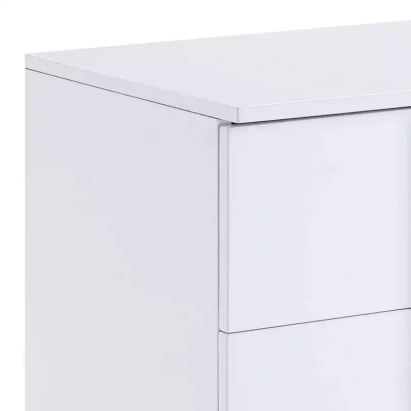 Tavolino d'appoggio rettangolare moderno da 22" – Bianco lucido con cassetto portaoggetti