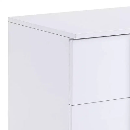 Tavolino d'appoggio rettangolare moderno da 22" – Bianco lucido con cassetto portaoggetti