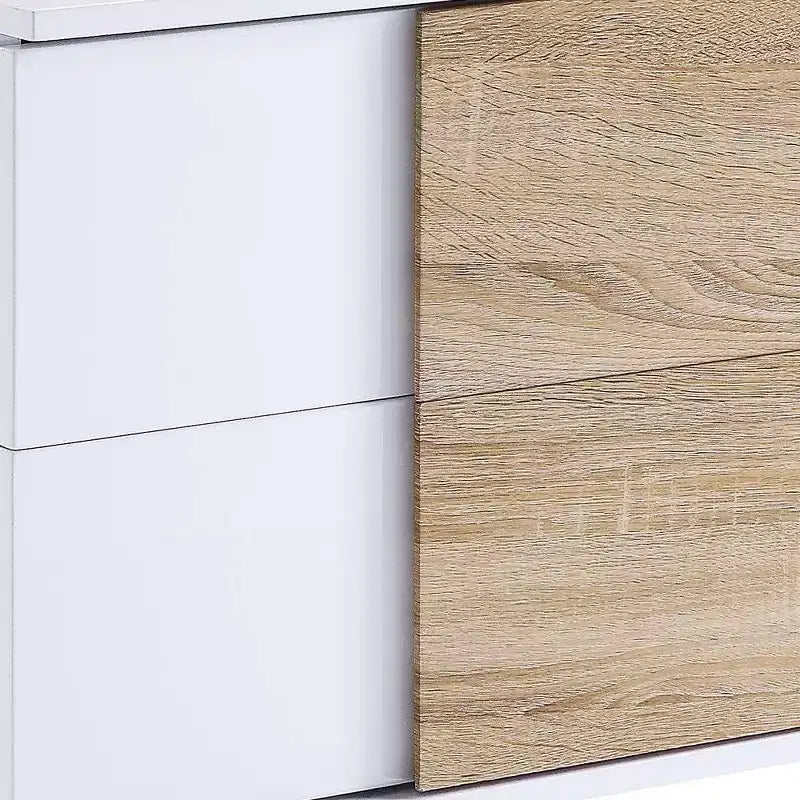 Tavolino d'appoggio rettangolare moderno da 22" – Bianco lucido con cassetto portaoggetti