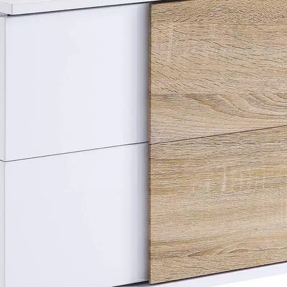 Tavolino d'appoggio rettangolare moderno da 22" – Bianco lucido con cassetto portaoggetti