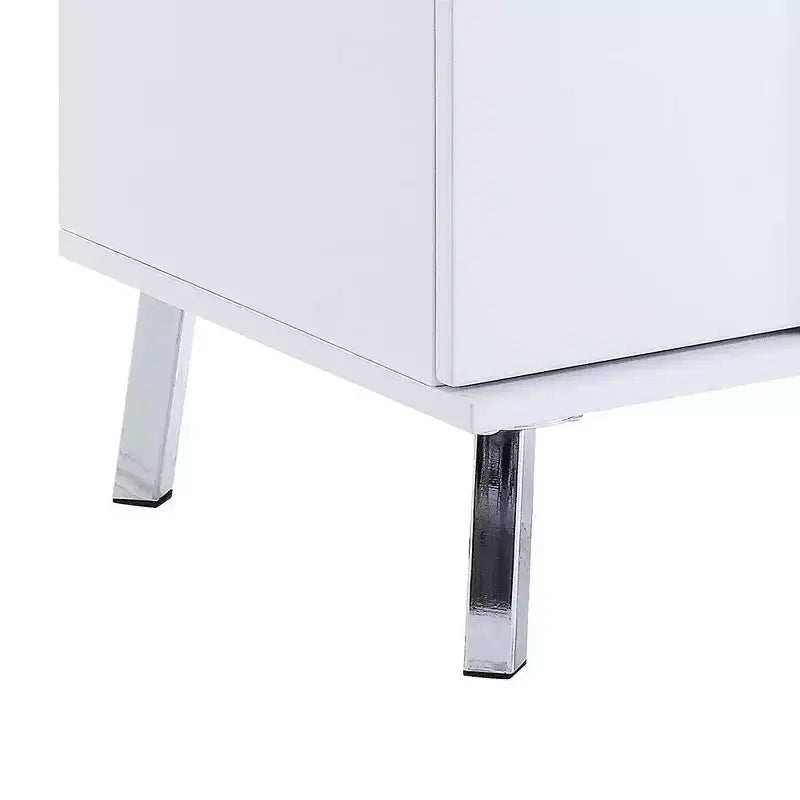 Tavolino d'appoggio rettangolare moderno da 22" – Bianco lucido con cassetto portaoggetti
