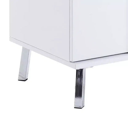 Tavolino d'appoggio rettangolare moderno da 22" – Bianco lucido con cassetto portaoggetti