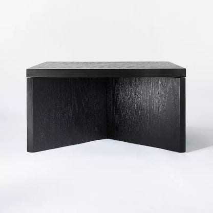 Tavolino quadrato in legno – Nero, design moderno con gambe incrociate
